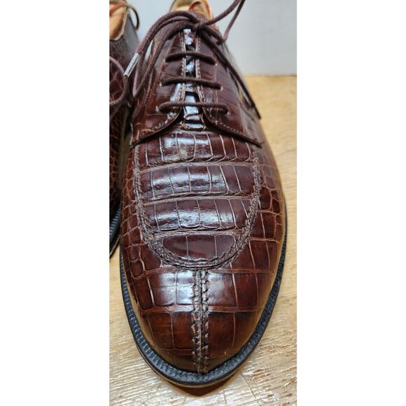 Foster Rainey Alligator Dress Shoes Brown Leather Size US 7 M Spain EUC main image 11